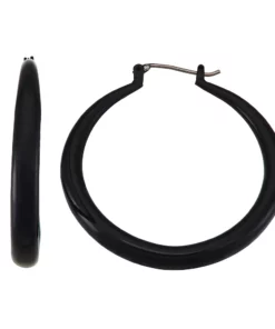 Simply Vera Vera Wang Black Tone Thick Hoop Earrings