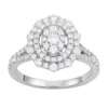 Simply Vera Vera Wang 14k White Gold 1 Carat T.W. Diamond Tiered Oval Engagement Ring