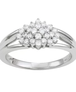 Simply Vera Vera Wang Sterling Silver 1/3 Carat T.W. Diamond Cluster Ring