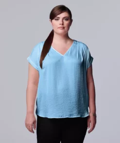 Plus Size Simply Vera Vera Wang Dolman Popover Top