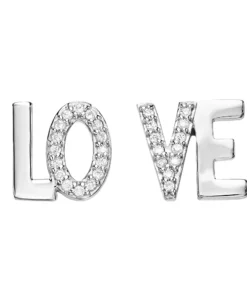 Simply Vera Vera Wang Sterling Silver 1/10 Carat T.W. Diamond "LO-VE" Stud Earrings