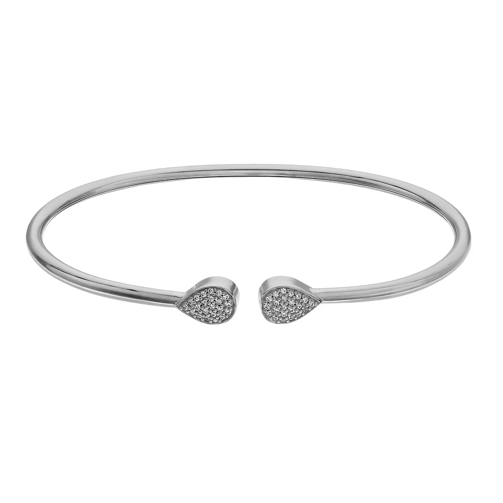 Simply Vera Vera Wang Sterling Silver 1/7 Carat T.W. Diamond Teardrop Cuff Bracelet