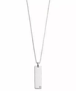 Simply Vera Vera Wang Sterling Silver Diamond Accent Bar Tag Pendant