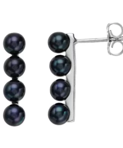 Simply Vera Vera Wang Sterling Silver Dyed Black Freshwater Cultured Pearl Stud Earrings