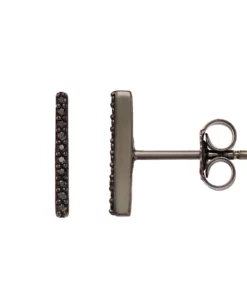 Simply Vera Vera Wang Sterling Silver 1/10 Carat T.W. Diamond Black Diamond Stick Stud Earrings