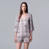 Women's Simply Vera Vera Wang 3/4 Sleeve Pajama Top & Pajama Boxer Shorts Set