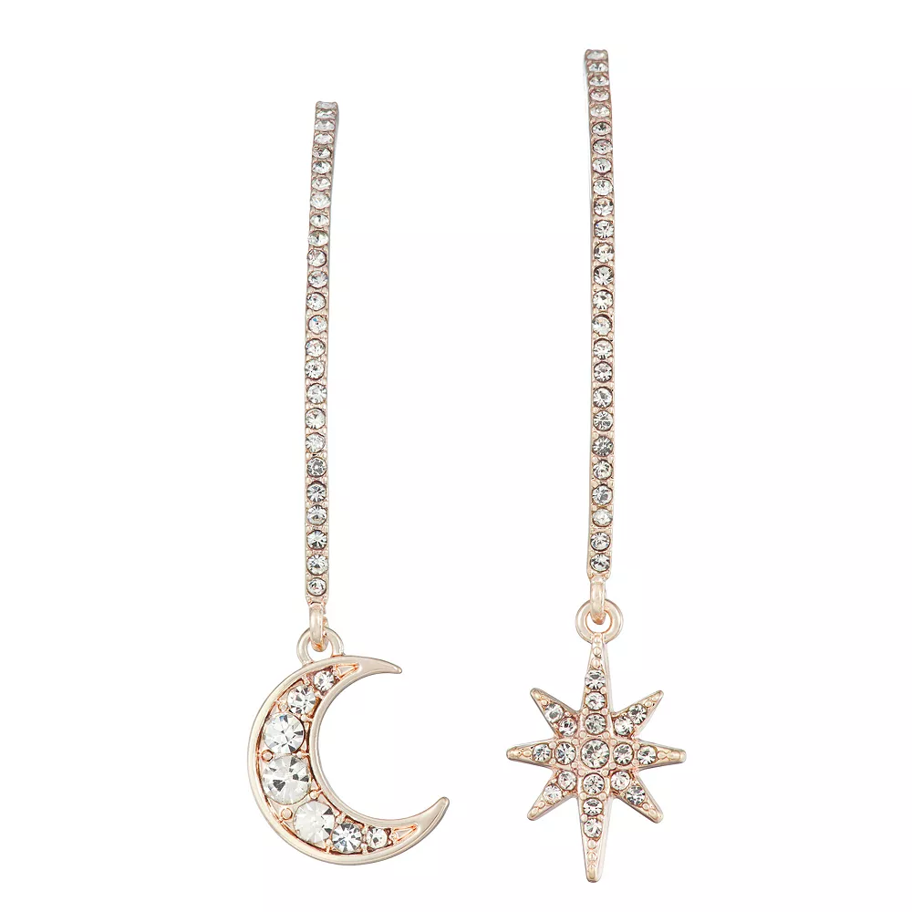 Simply Vera Vera Wang Rose Gold Tone Mismatch Threader Earrings