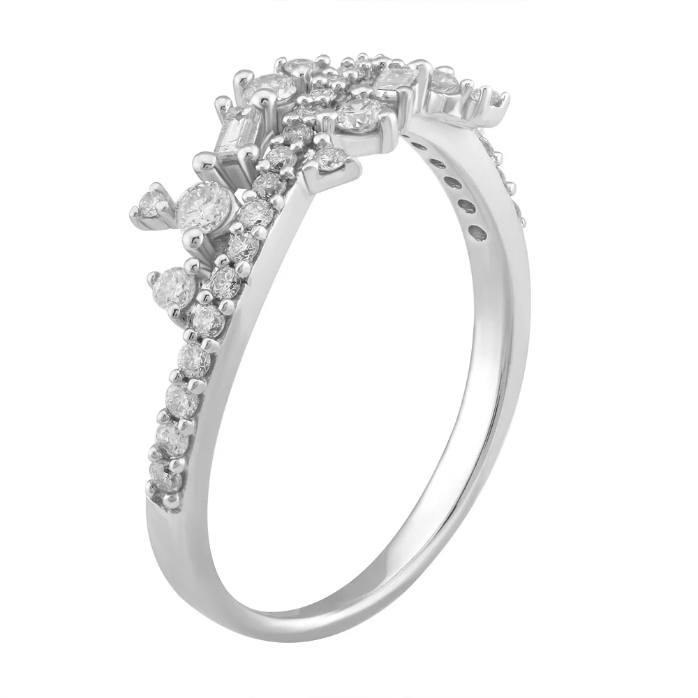 Simply Vera Vera Wang 14k White Gold 1/3 Carat T.W. Diamond Cluster Ring - Image 2