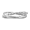Simply Vera Vera Wang 14k White Gold 1/4 Carat T.W. Round & Baguette Cut Diamond Crossover Anniversary Ring