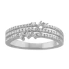 Simply Vera Vera Wang 14k White Gold 1/3 Carat T.W. Round & Baguette Cut Diamond 3 Row Fashion Ring