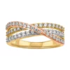 Simply Vera Vera Wang Tri-Tone 14k Gold 1/2 Carat T.W. Diamond Crossover Ring