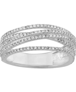 Simply Vera Vera Wang 14k White Gold 1/2 Carat T.W. Diamond Crossover Anniversary Ring