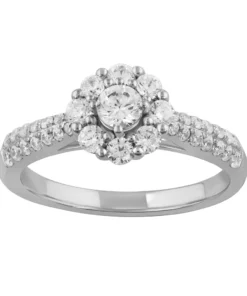 Simply Vera Vera Wang 14k White Gold 3/4 Carat T.W. Diamond Flower Engagement Ring