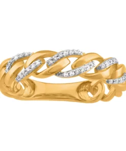 Simply Vera Vera Wang 14k Gold 1/10 Carat T.W. Diamond Cable Link Ring