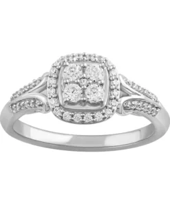 Simply Vera Vera Wang 14k White Gold 1/3 Carat T.W. Diamond Cluster Engagement Ring