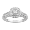Simply Vera Vera Wang 14k White Gold 1/2 Carat T.W. Diamond Cushion Halo Engagement Ring