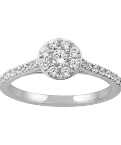 Simply Vera Vera Wang 14k White Gold 1/2 Carat T.W. Diamond Cluster Engagement Ring