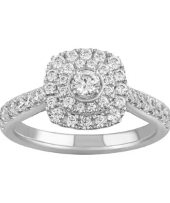 Simply Vera Vera Wang 14k White Gold 3/4 Carat T.W. Diamond Cushion Halo Engagement Ring