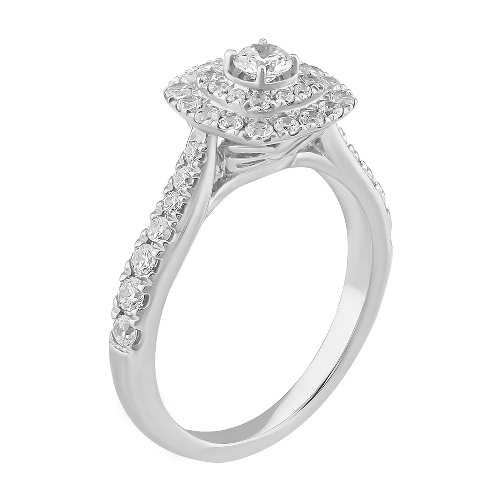 Simply Vera Vera Wang 14k White Gold 3/4 Carat T.W. Diamond Cushion Halo Engagement Ring - Image 2