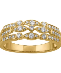 Simply Vera Vera Wang 14k Gold 1/3 Carat T.W. Diamond 3-Row Ring