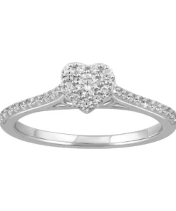 Simply Vera Vera Wang 14k White Gold 1/3 Carat T.W. Diamond Heart Engagement Ring