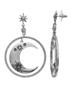 Simply Vera Vera Wang Moon & Star Orbital Drop Earrings
