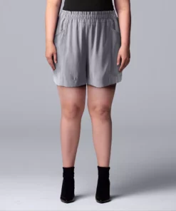 Plus Size Simply Vera Vera Wang High-Waisted Soft Shorts