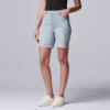 Women's Simply Vera Vera Wang High-Waisted 7" Bermuda Denim Shorts