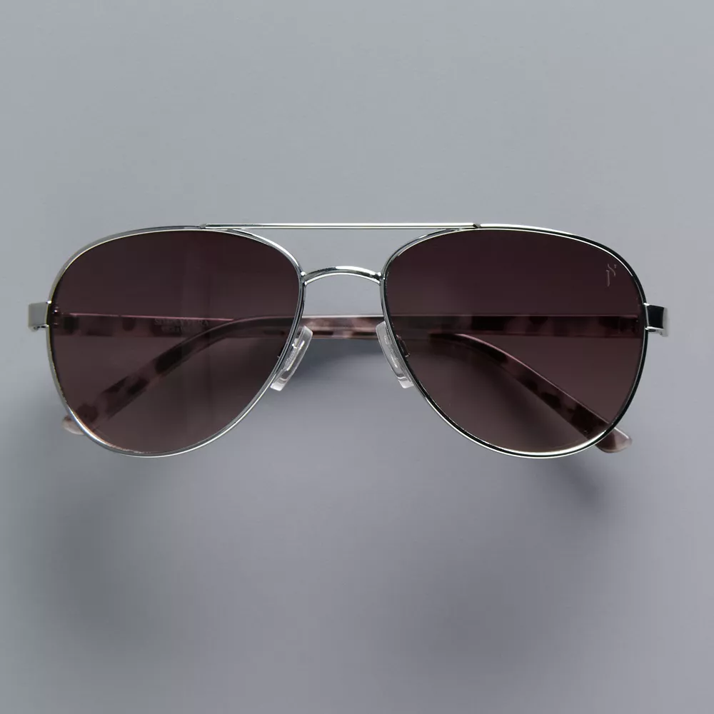 Women's Simply Vera Vera Wang 50mm Kade Aviator Sunglasses - Image 4