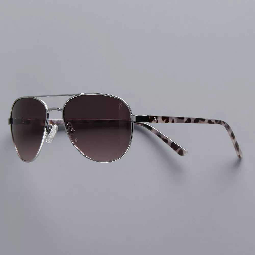 Women's Simply Vera Vera Wang 50mm Kade Aviator Sunglasses