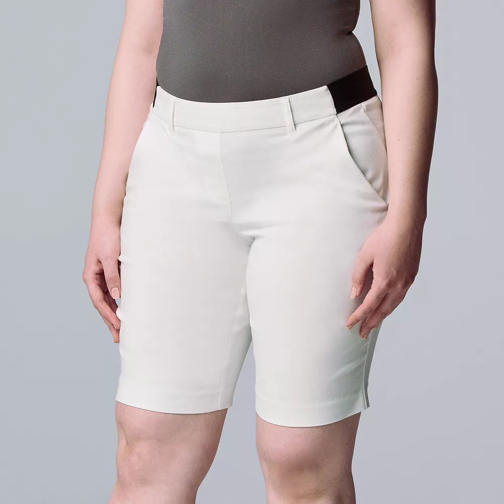 Petite Simply Vera Vera Wang City Twill Shorts - Image 3