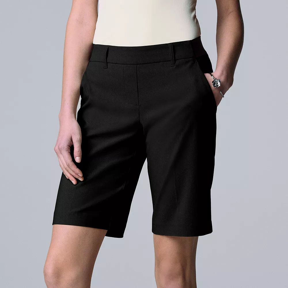 Petite Simply Vera Vera Wang City Twill Shorts - Image 2