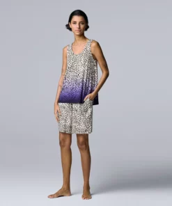 Women's Simply Vera Vera Wang Pajama Tank Top & Bermuda Pajama Shorts Sleep Set