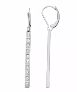 Simply Vera Vera Wang Silver Tone Cubic Zirconia Linear Drop Earrings