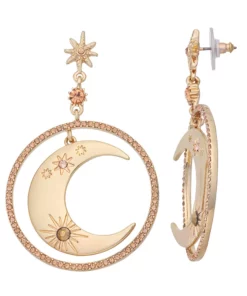 Simply Vera Vera Wang Gold Tone Simulated Crystal Moon Orbital Earrings