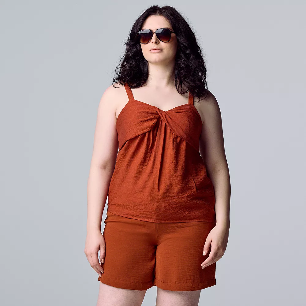 Women's Simply Vera Vera Wang High-Rise Paperbag Waist Shorts - Image 4