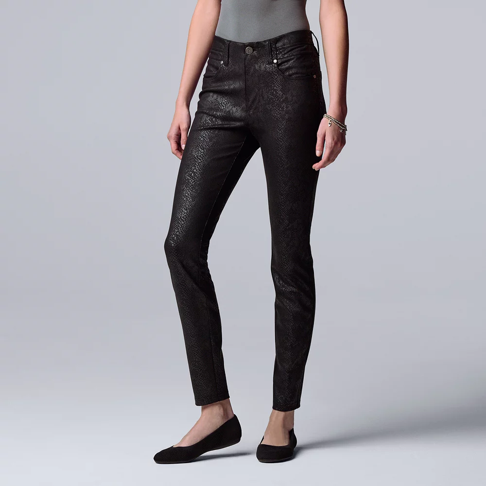 Women's Simply Vera Vera Wang High-Rise Ponte Skinny Pants - Image 3