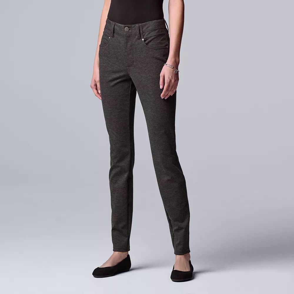 Women's Simply Vera Vera Wang High-Rise Ponte Skinny Pants - Image 5