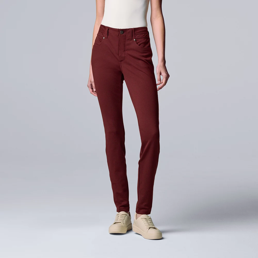 Women's Simply Vera Vera Wang High-Rise Ponte Skinny Pants - Image 6