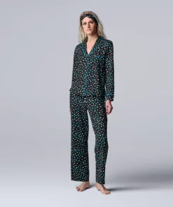 Women's Simply Vera Vera Wang Cozy 3-pc. Long Sleeve Pajama Set & Matching Headband