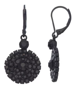 Simply Vera Vera Wang Black Circle Stone Drop Earrings