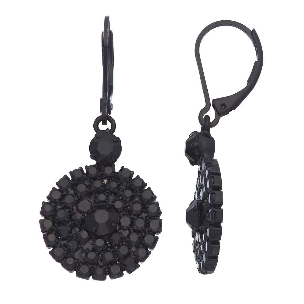 Simply Vera Vera Wang Black Circle Stone Drop Earrings