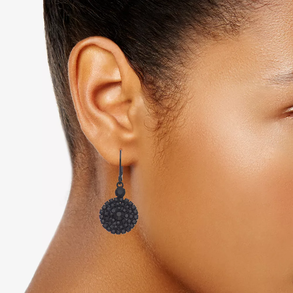 Simply Vera Vera Wang Black Circle Stone Drop Earrings - Image 2