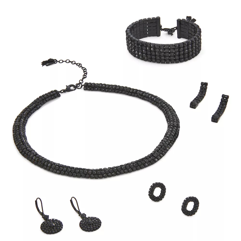 Simply Vera Vera Wang Black Circle Stone Drop Earrings - Image 3