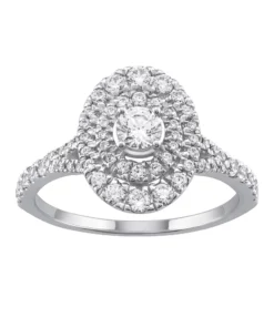 Simply Vera Vera Wang 14k White Gold 3/4 Carat Diamond Cluster Engagement Ring