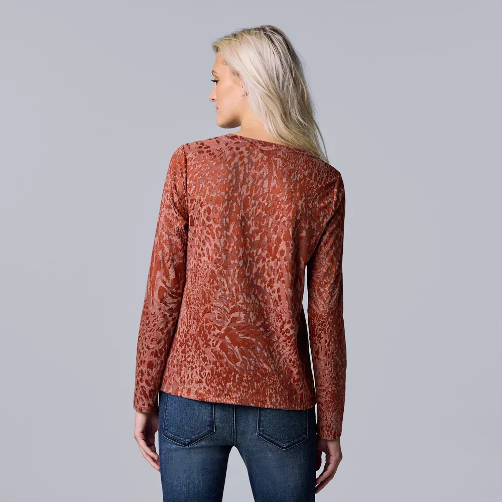 Women's Simply Vera Vera Wang Textured Crewneck Tee - Image 12