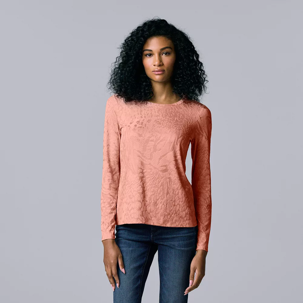 Women's Simply Vera Vera Wang Textured Crewneck Tee - Image 3