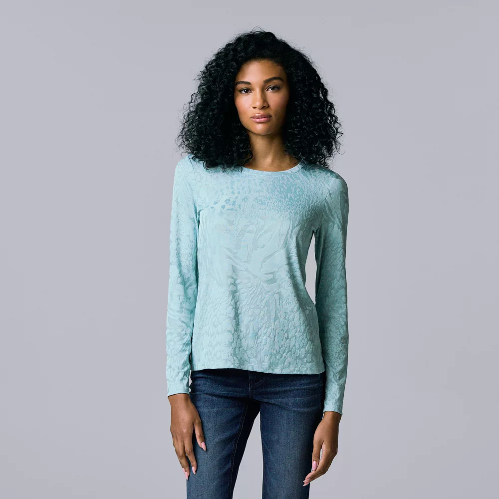Women's Simply Vera Vera Wang Textured Crewneck Tee - Image 8