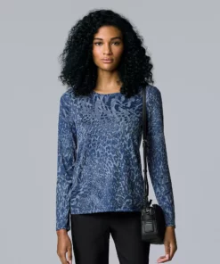 Women's Simply Vera Vera Wang Textured Crewneck Tee
