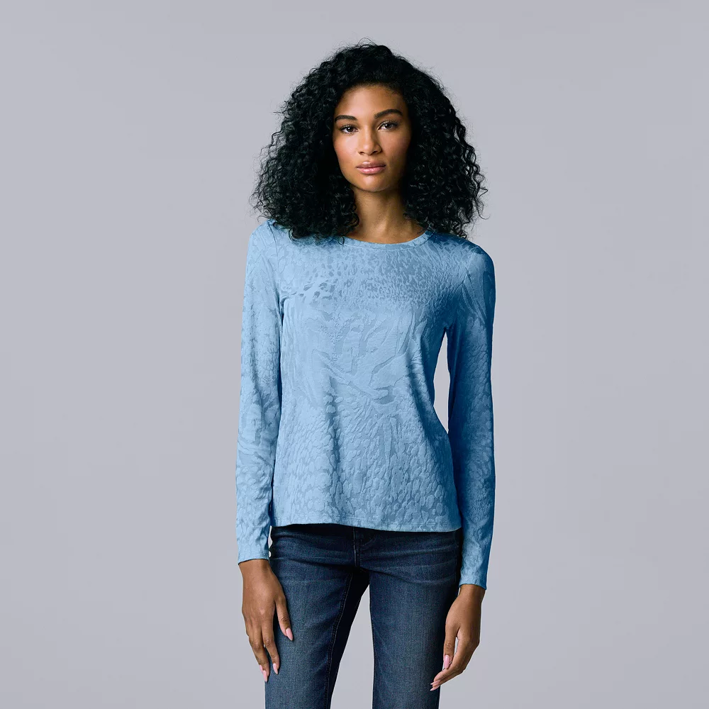 Women's Simply Vera Vera Wang Textured Crewneck Tee - Image 6